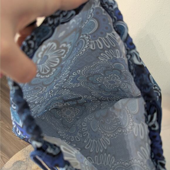 Vera Bradley Blue Tapestry Lightweight Canvas Drawstring Backpack - Picture 6 of 7